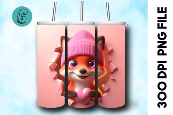 3D Fox Valentine Tumbler Wrap (26)