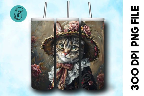 3D Oil Paint Elegant Cat Tumbler Wrap 32