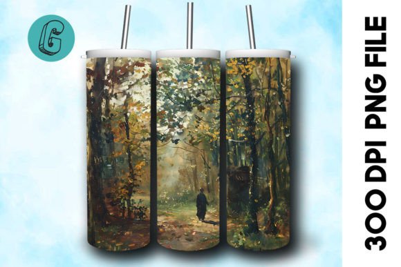 3D Oil Paint Forest Tumbler Wrap 24: Elevate Your Crafts