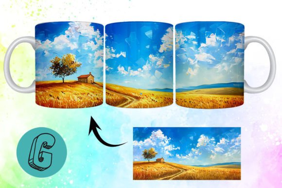 3D Oil Paint Landscape Mug Wrap 14
