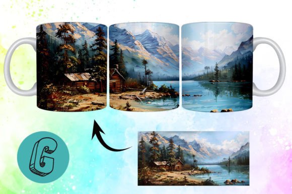 3D Oil Paint Vintage Sence Mug Wrap 14