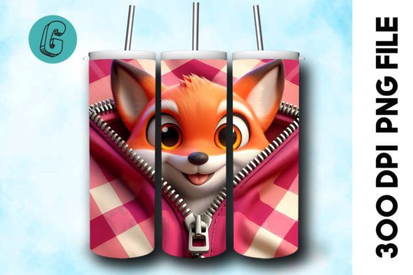 Adorable Fox 3D Tumbler Wrap for Valentine's Day Projects