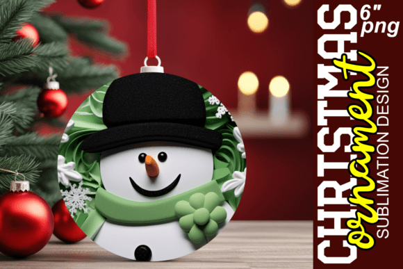 Festive 3D Christmas Circle Decor: A Sublimation Design Asset