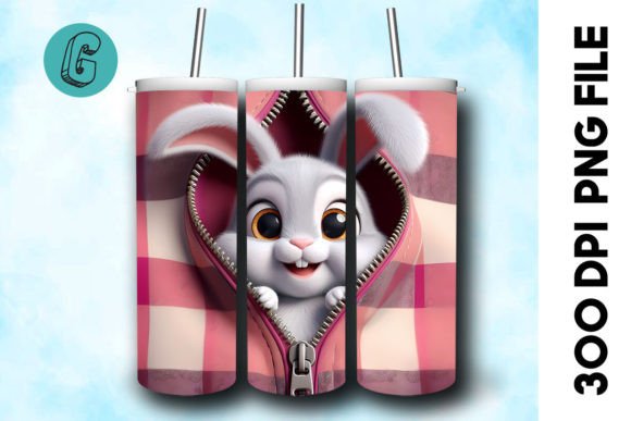 Rabbit 3D Valentine Tumbler Wrap (30): Creative DIY Designs