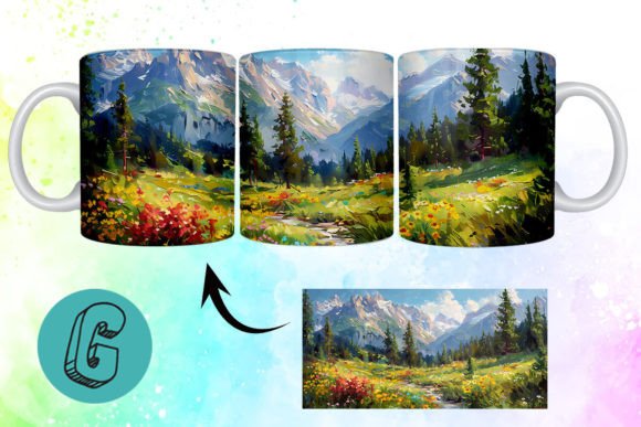 Stunning 3D Mountain Art for Your Creative Mug Projects