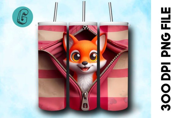 Valentine Cute Fox 3D Tumbler Wrap (29)