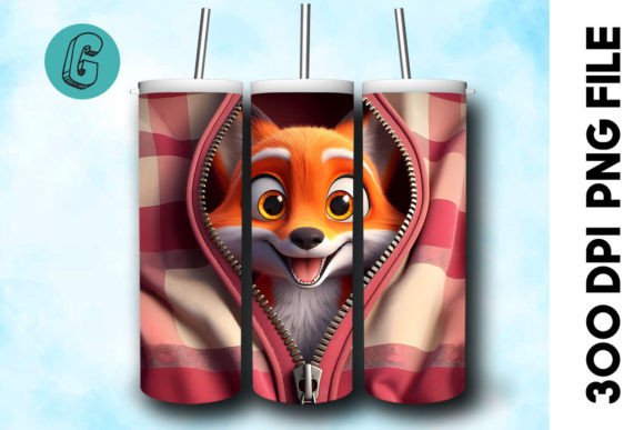 Valentine Cute Fox 3D Tumbler Wrap (37)