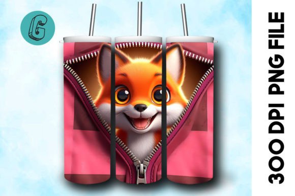 Valentine Cute Fox 3D Tumbler Wrap