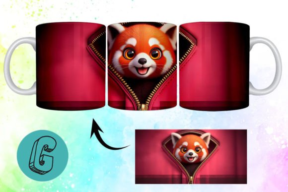 Valentine Red Panda 3D Mug Wrap: Your Next Creative Download