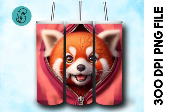 Valentine Red Panda 3D Tumbler Wrap: A Charming Digital Design